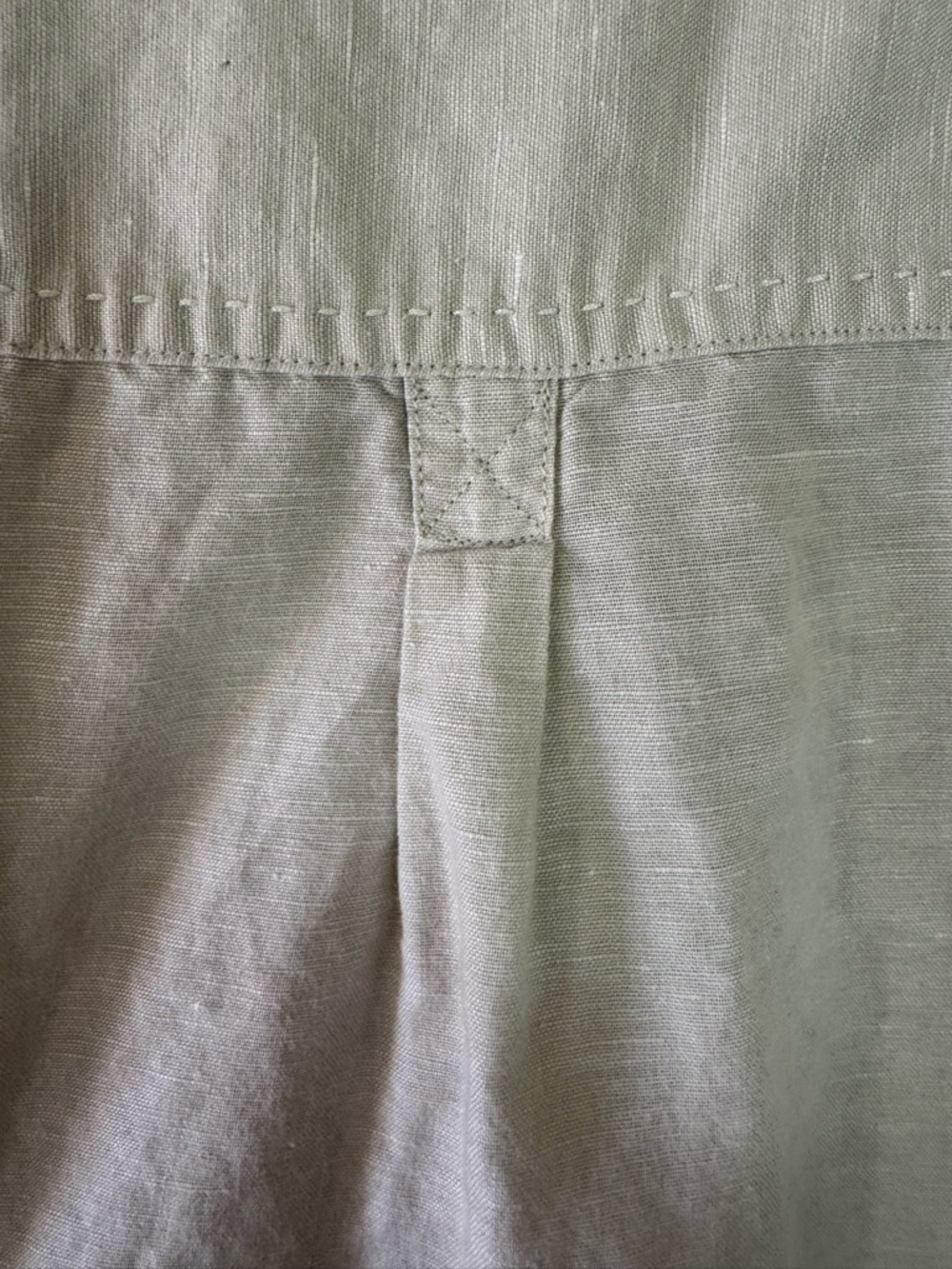 Eddie Bauer Natural Ivory Linen 1/2 button 3/4 Sleeve Tunic Shirt Size Medium - Picture 9 of 10